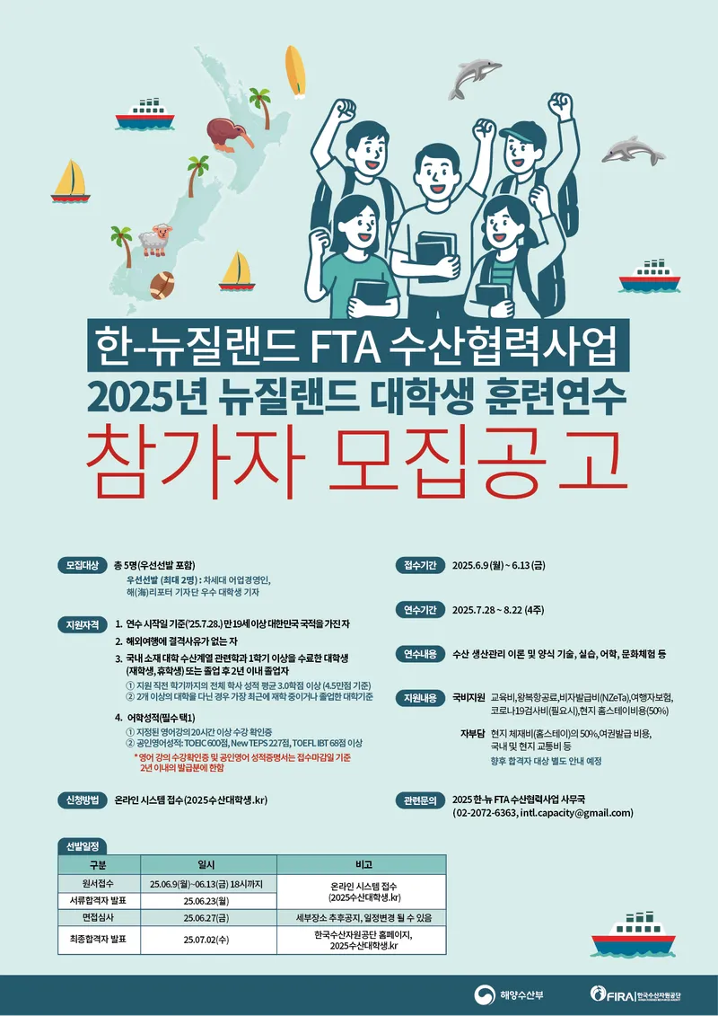 대학생 훈련연수 홍보 포스터_해양수산부